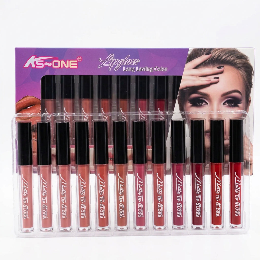 KS-ONE Matte Lip Gloss Set - 12-Piece