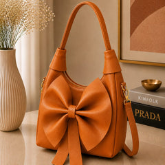 Bow Handbag | Vegan Leather Shoulder Bag for Women