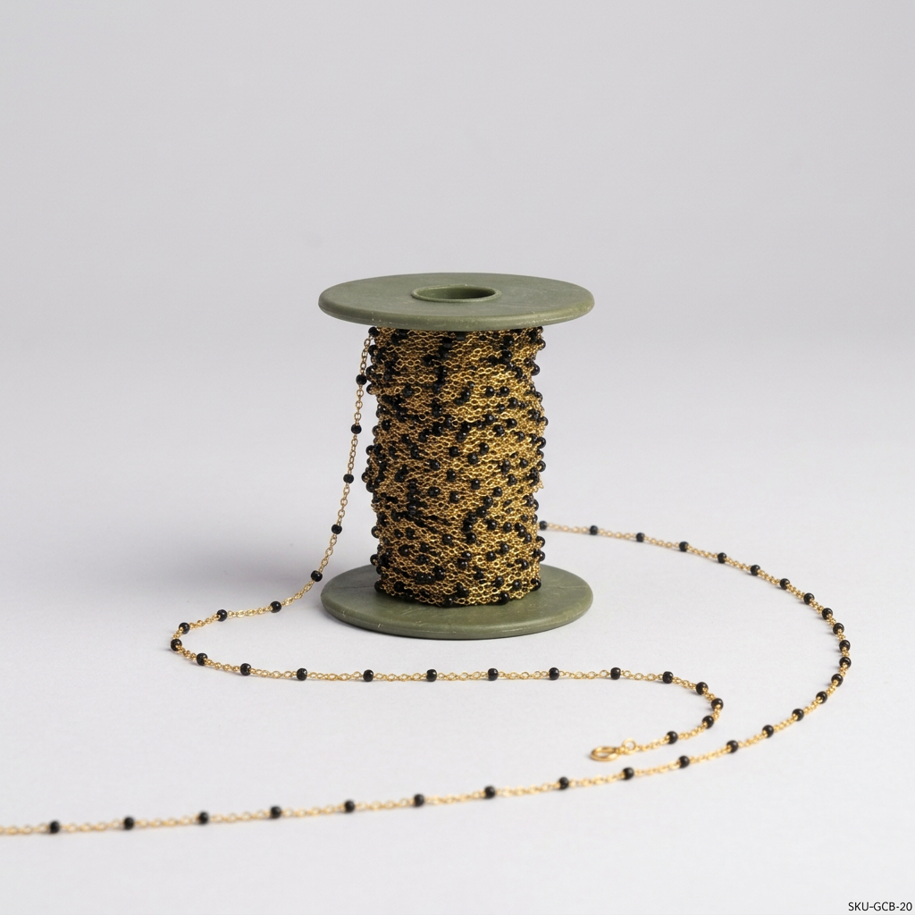 gold-colored black enamel beads Permanent Bracelet - 5m