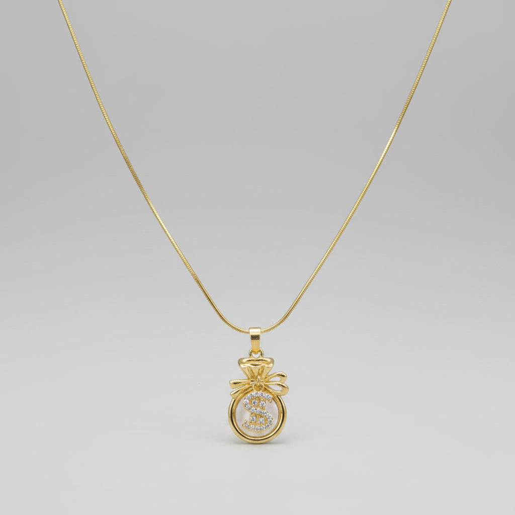 Elegant Gold & Crystal Ball Mala Necklace