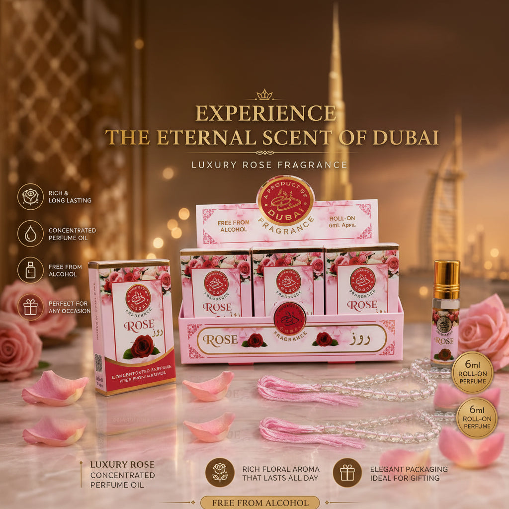 Dubai Rose Concentrated Attar With Tabeeh - 6ml