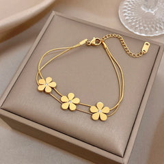 Stainless steel  Flower bracelet  - Each