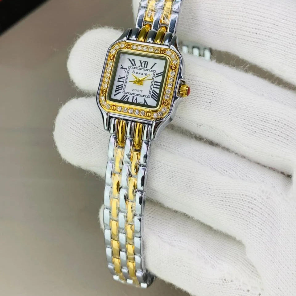 BONAIER Classic Square Two Tone Watch