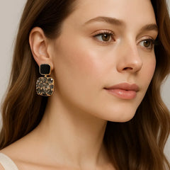 Crystal Earings Black