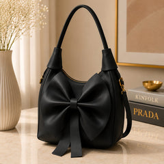 Bow Handbag | Vegan Leather Shoulder Bag for Women