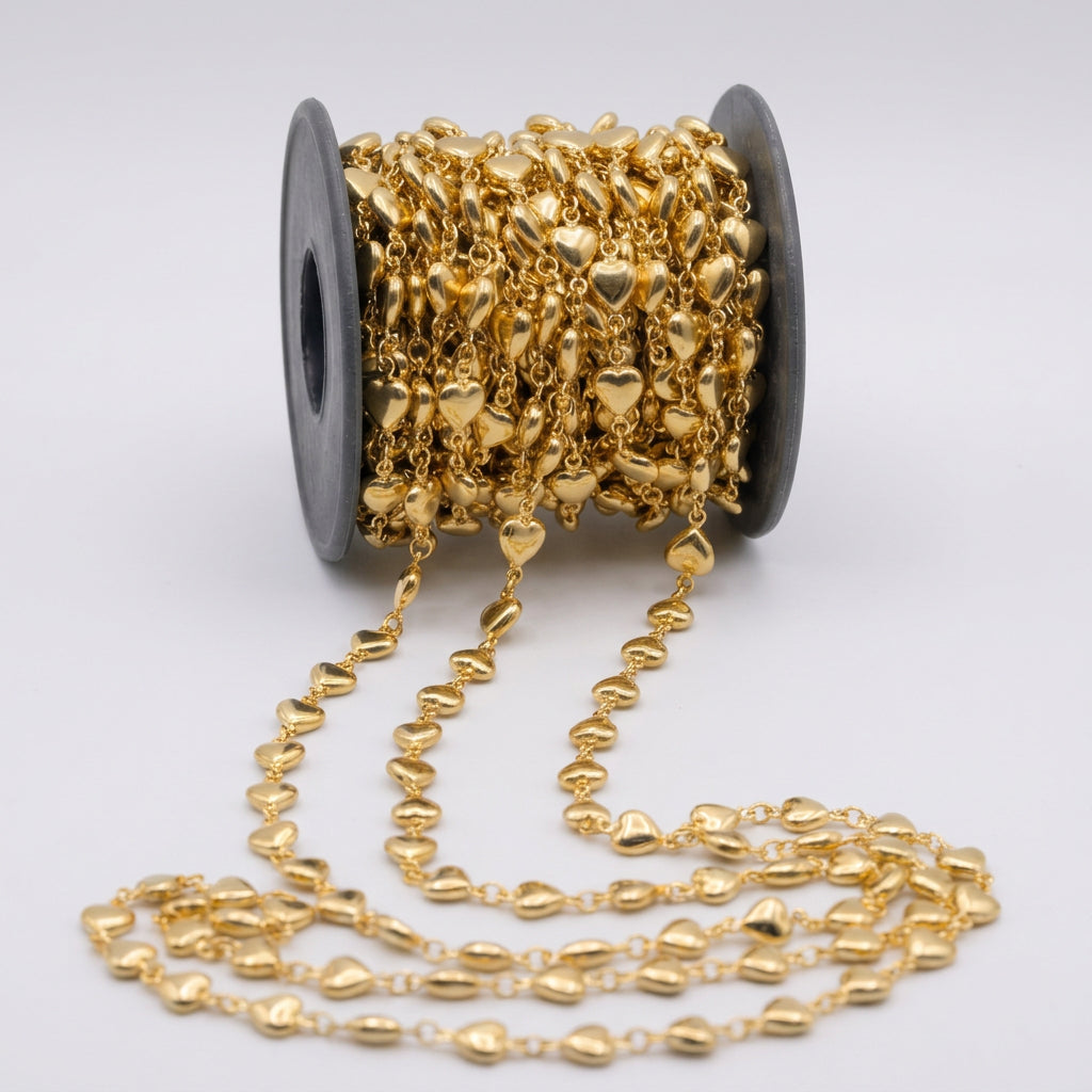 gold-colored heart-shaped Permanent Bracelet - 5m