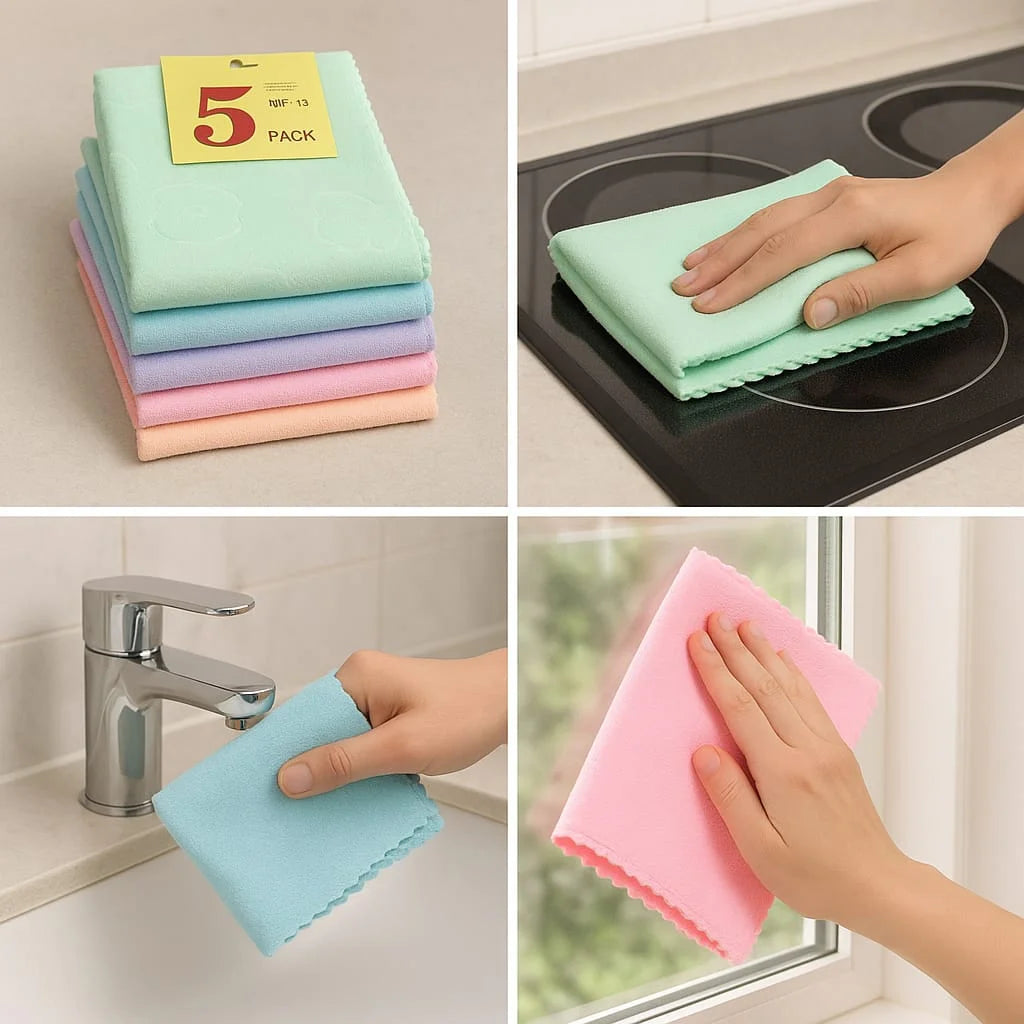 Reusable Kitchen Cleaning Cloth - 5 Pcs