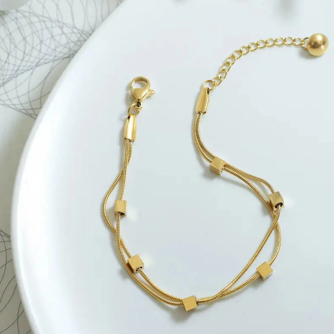 Double Small Square Bracelet
