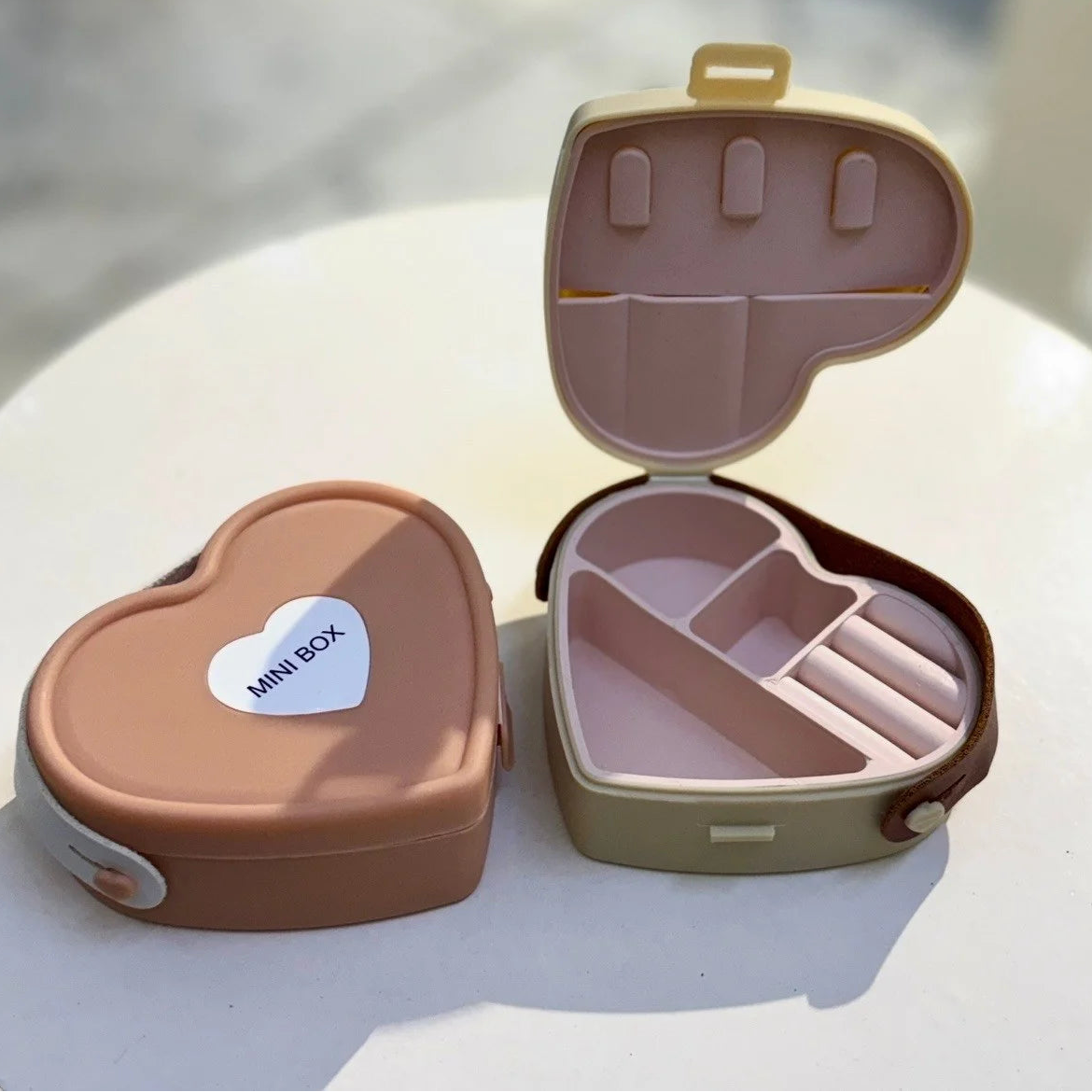 Heart Shaped Mini Jewellery Box with Mirror