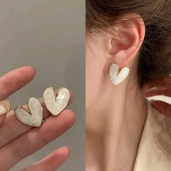 Stainless Steel Heart Design Korean Jewellery Earings For Girls - Each