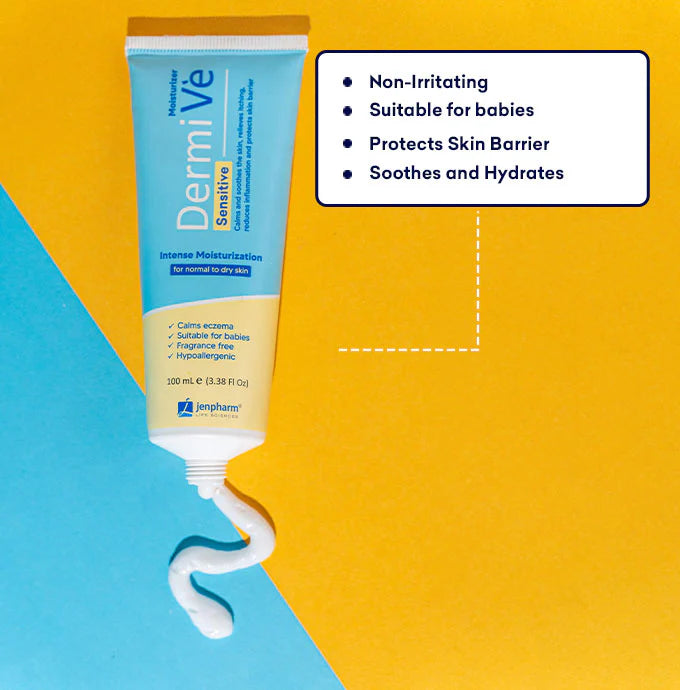 Dermive Sensitive Moisturizer Soothes Skin | Relieves Itching - 100ml