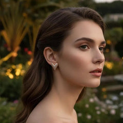 Zircon Gold-Plated Stone Heart Stud