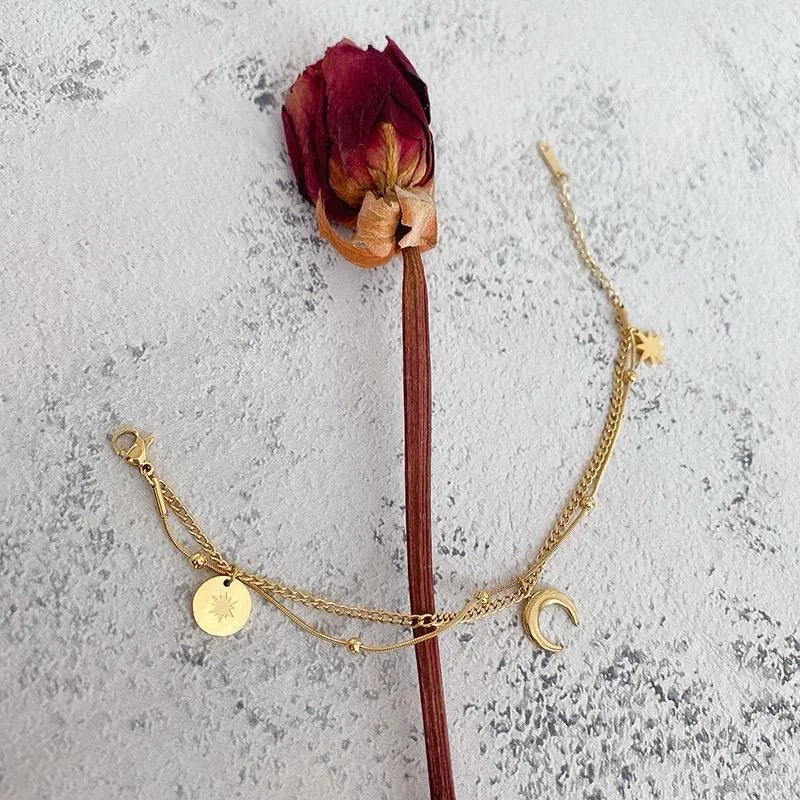 Stainless steel  Celestial  Charm Bracelet