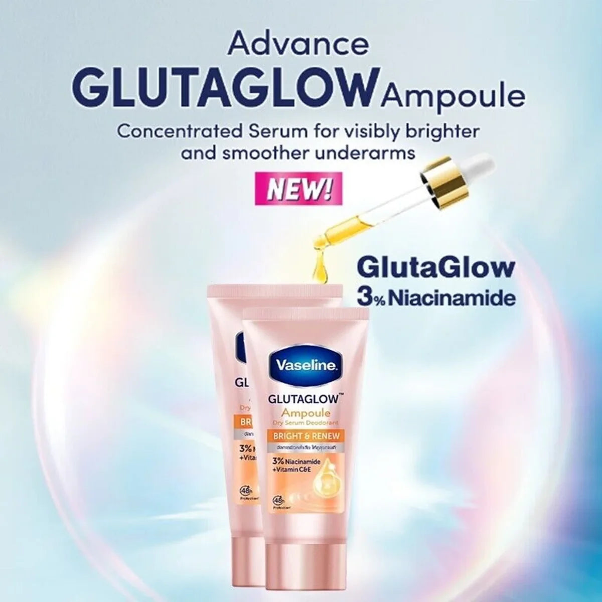 Vaseline GlutaGlow Ampoule Dry Serum Deodorant Bright & Renew - 45ml