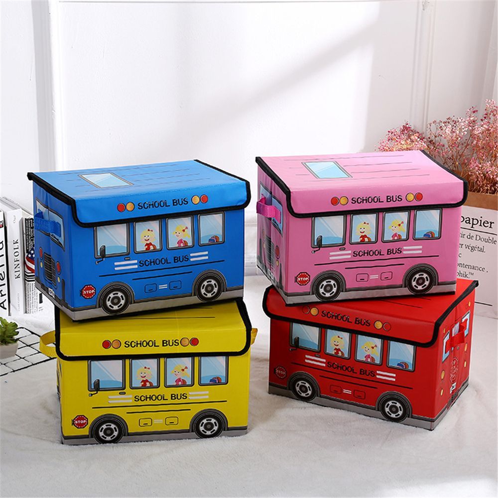 Kids Foldable School Bus Storage Box