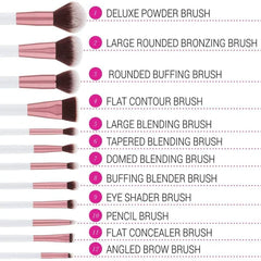 BH Cosmetics Crystal Quartz - 12 Piece Brush Set And Bag
