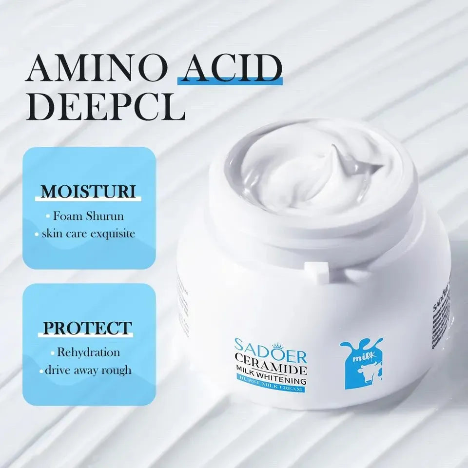SADOER Milk Whitening Cream – Ceramide Glow & Moisture - 120g