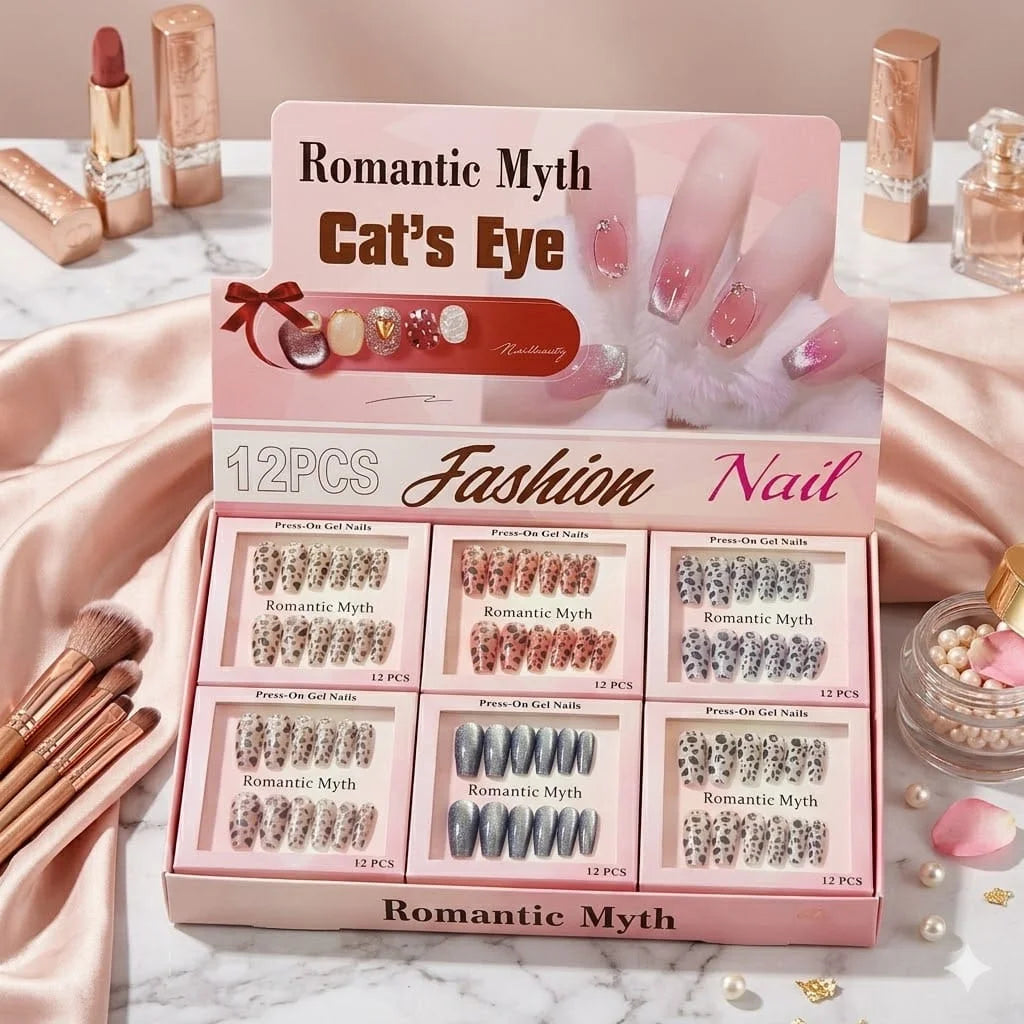 Romantic Myth Cat's Eye Fashion Press-On Gel Nails