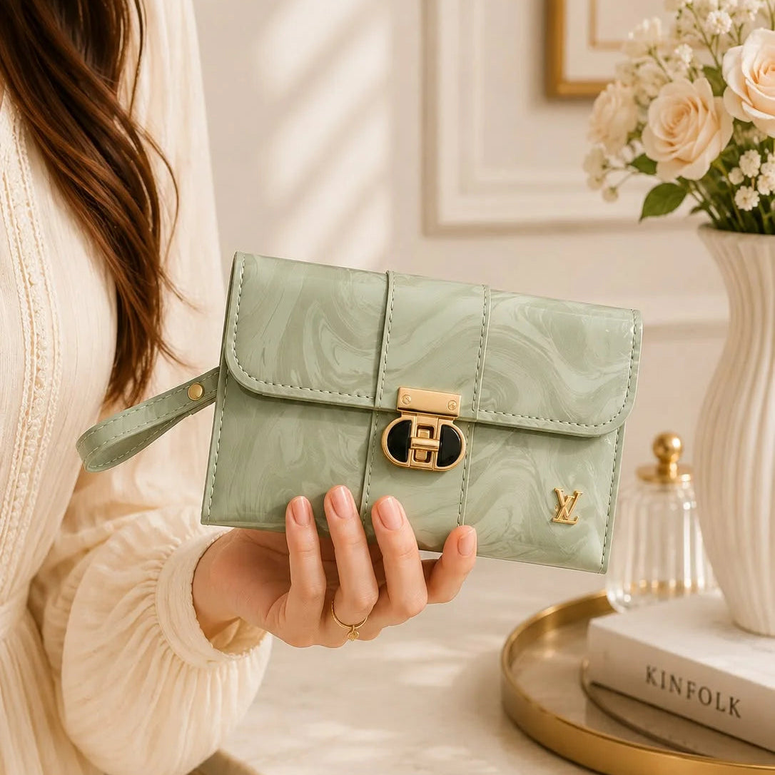 Womens Marble Pattern Clutch Bag