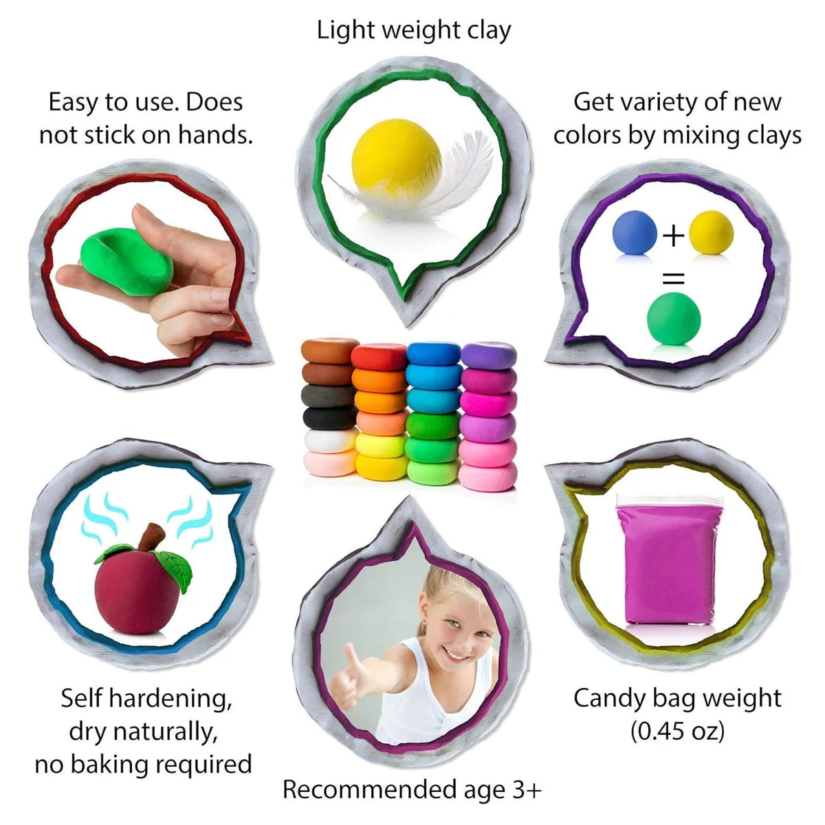 KIDS CLAY - 12 PCS - Each Pack