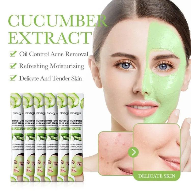 Bioaqua Cucumber Face Mask 10pcs Oil Control - 8g*10 Pcs