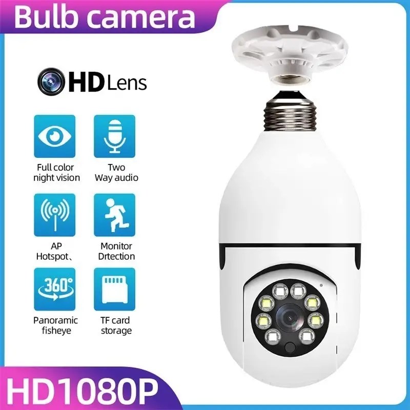 360 Degree Wireless Wifi Light Bulb Security Camera