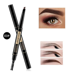Miss Rose Double Head Long Lasting Waterproof Eye Brow Pencil & Brush - 2 - in - 1