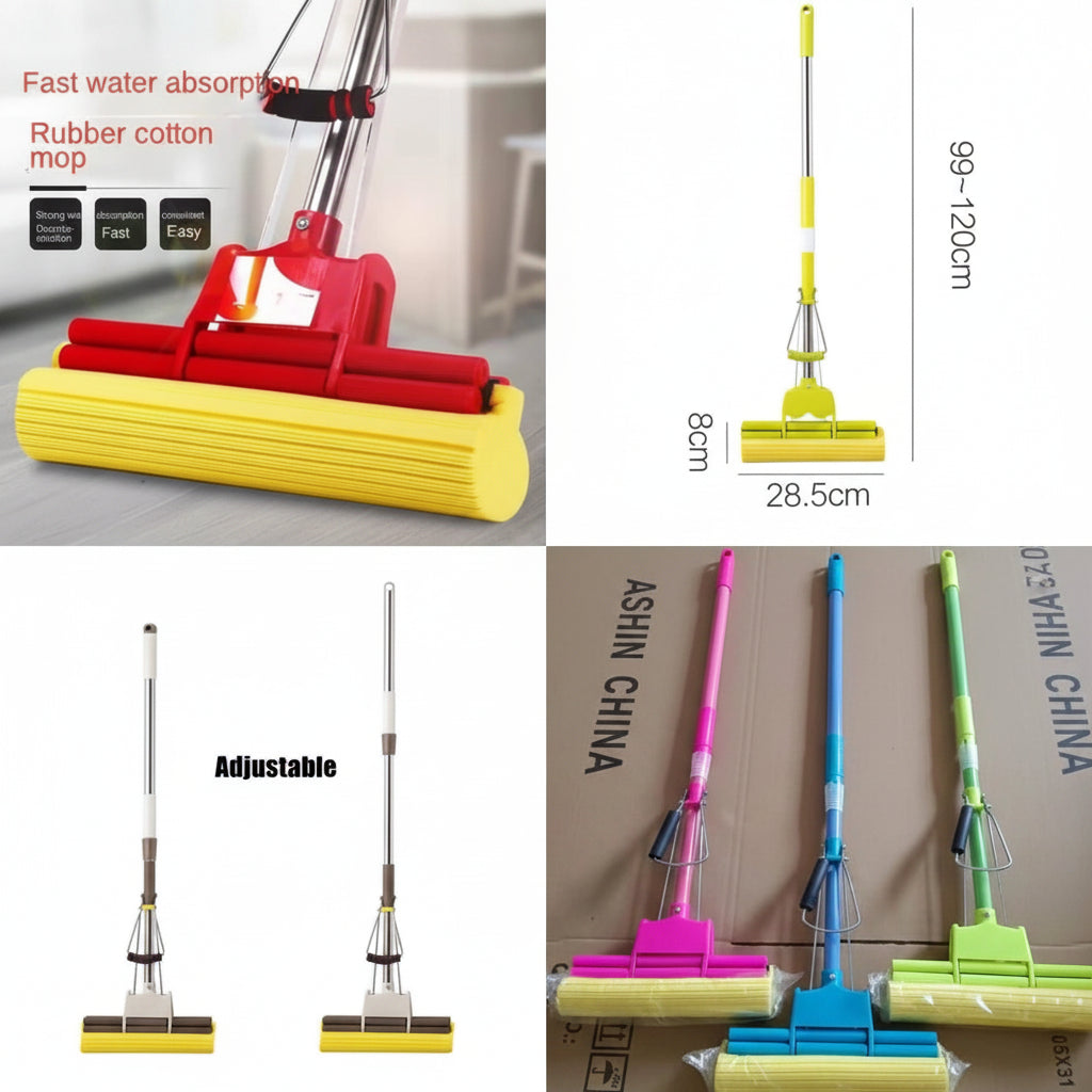 Super Absorbent Sponge Twist Mop with Adjustable Handle Description