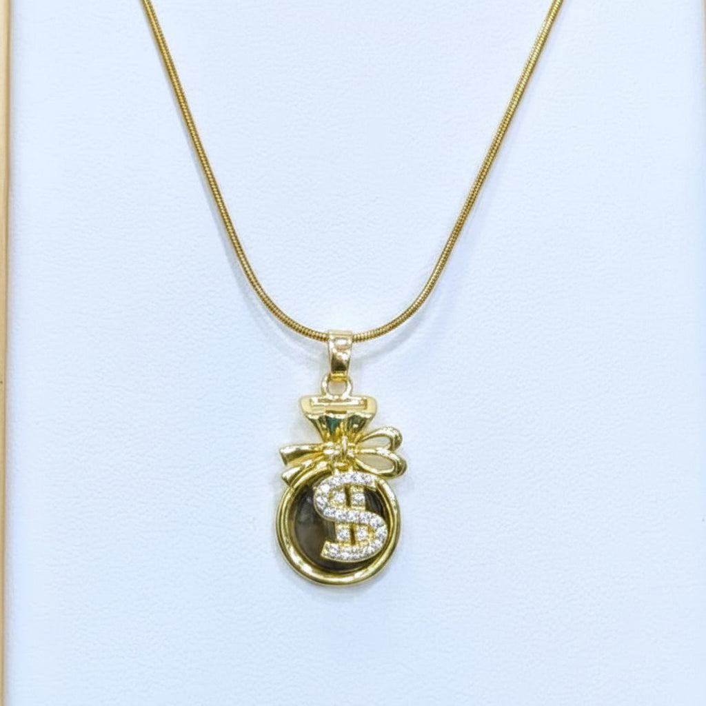 Elegant Gold & Crystal Ball Mala Necklace