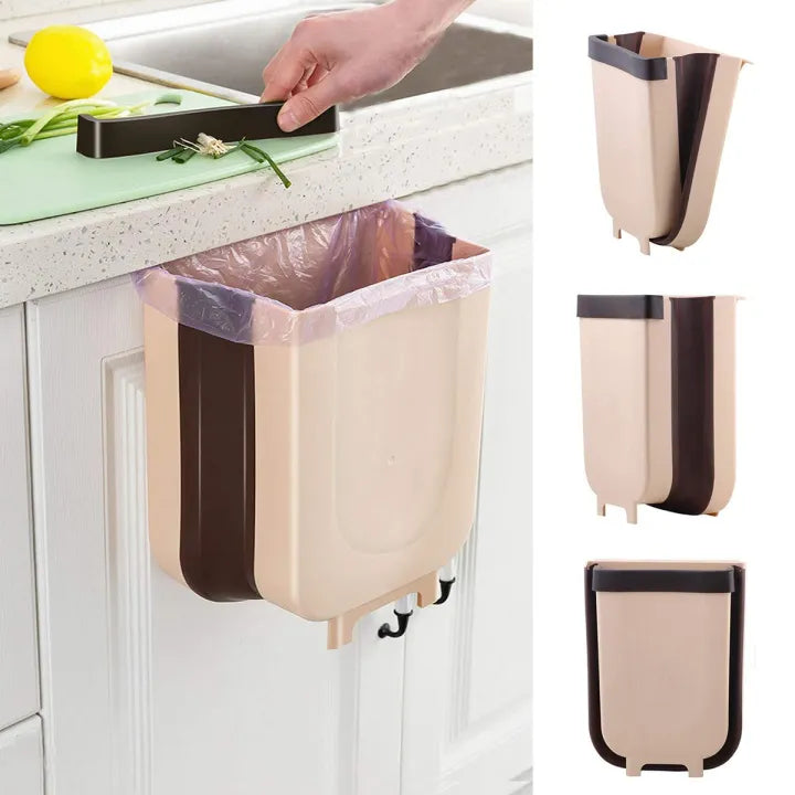 Folding Trash Bin Kitchen Cabinet Door Hanging