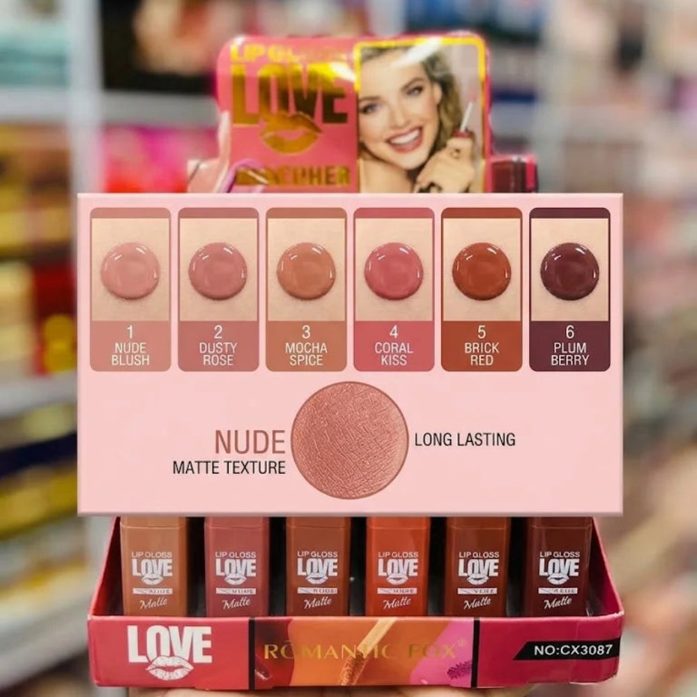 Romantic Fox Lip Gloss Nude Matte liquid lipsticks