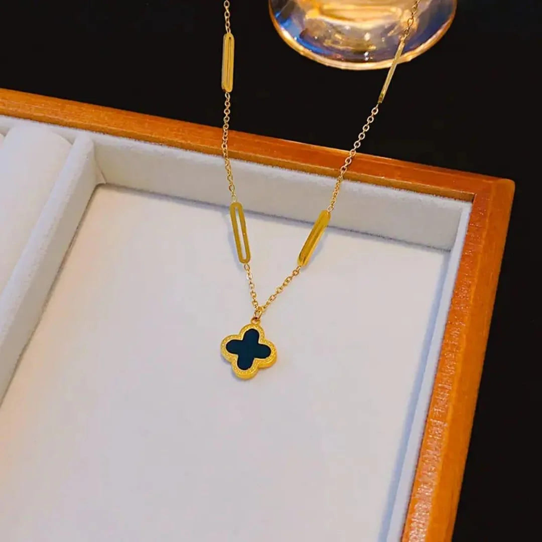 Stainless Steel Clover Double Side Chain Locket – Each