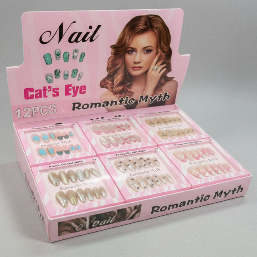 Romantic Myth Cat's Eye Press On Gel Nails
