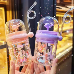 Fancy Kids Water Bottle with Straw - 260ml