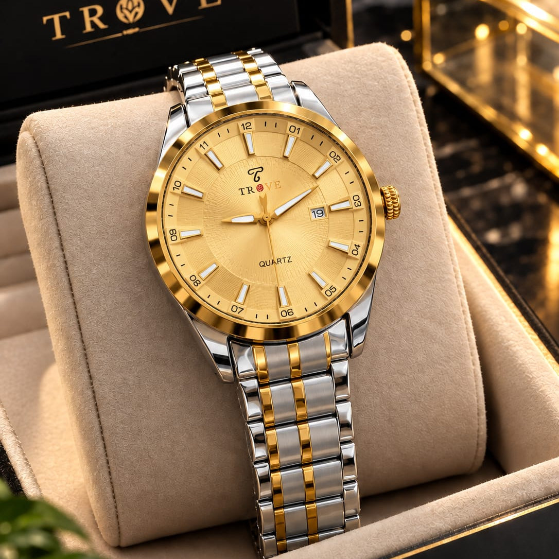 TROVE Gents Watch – Stainless Steel Chain, Brass Case & Radium Needle Dial