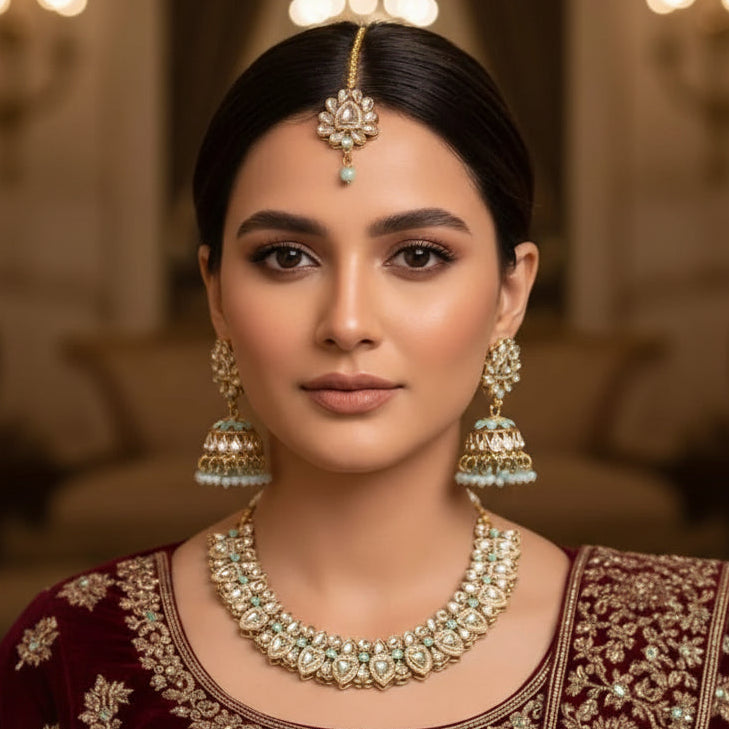 Dabbi Kundan Antique Complete Jewelry Set