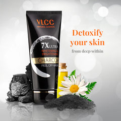 VLCC 7X Ultra Whitening and Brightening Charcoal Peel Off Mask - 100ml