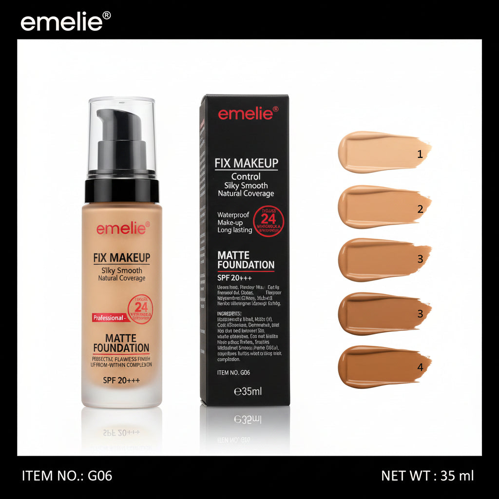 Emelie Fix Makeup Control 24H Matte Waterproof Foundation - 35ml