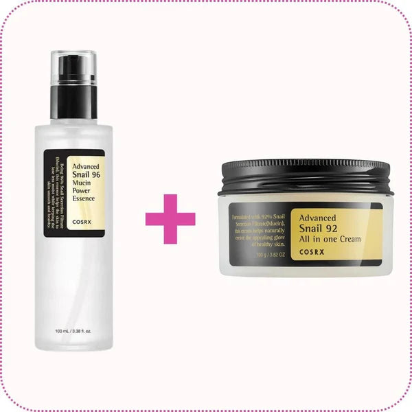 Advanced Snail Bundle : Advanced Snail 96 Mucin Power Essence 100ml + Advanced Snail 92 All in one Cream - 100g