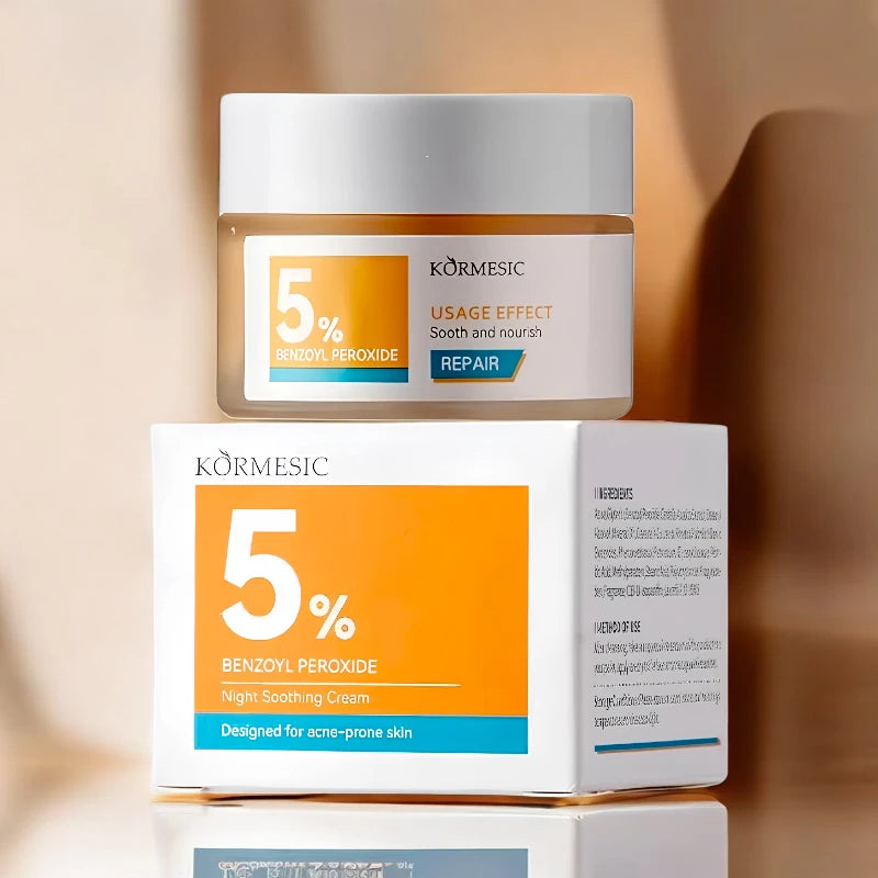 Kormesic 5% Benzoyl Peroxide Night Soothing Anti Acne Face Cream - 30g