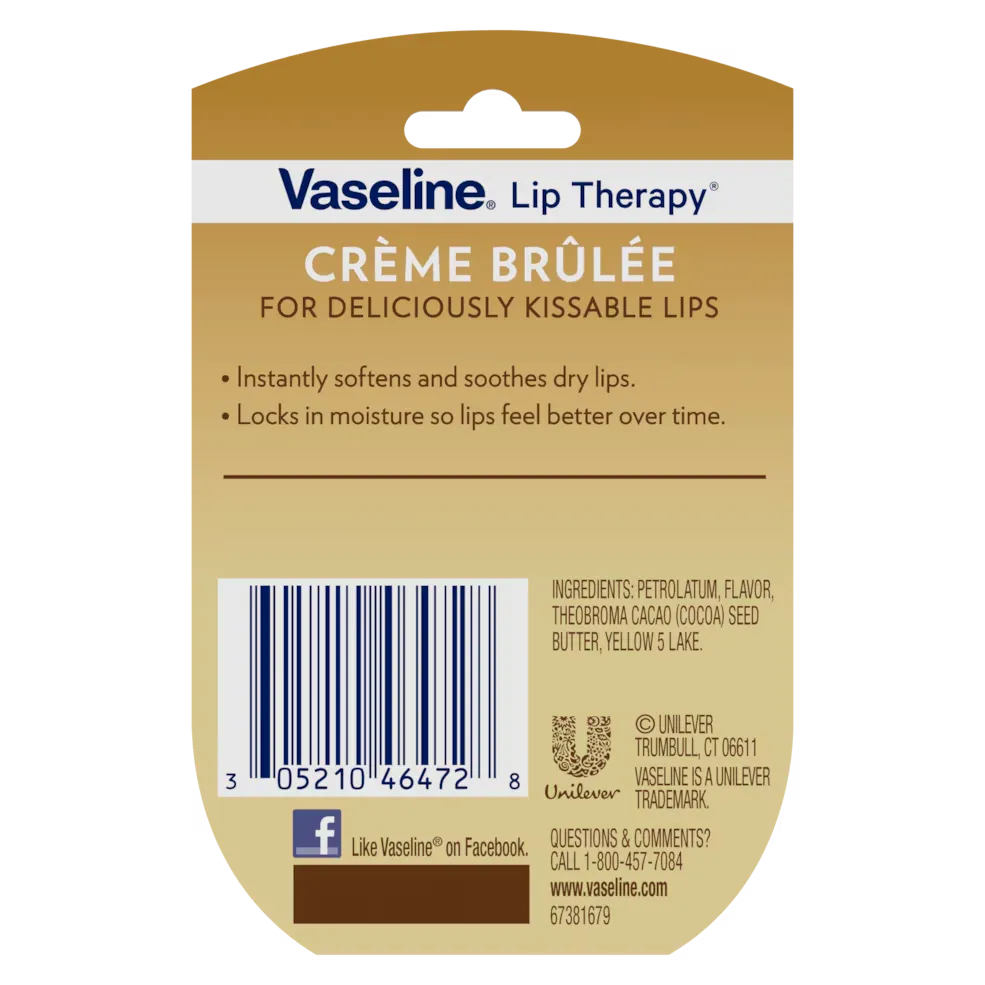 Description for Vaseline Lip Therapy Lip Balm Crème Brûlée - 7g