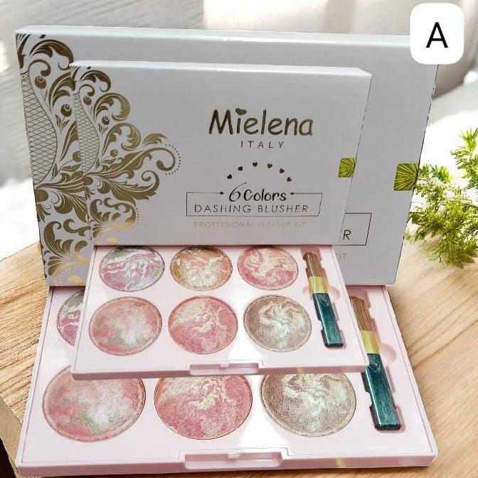 Mielena 6-Color Dashing Blusher Palette