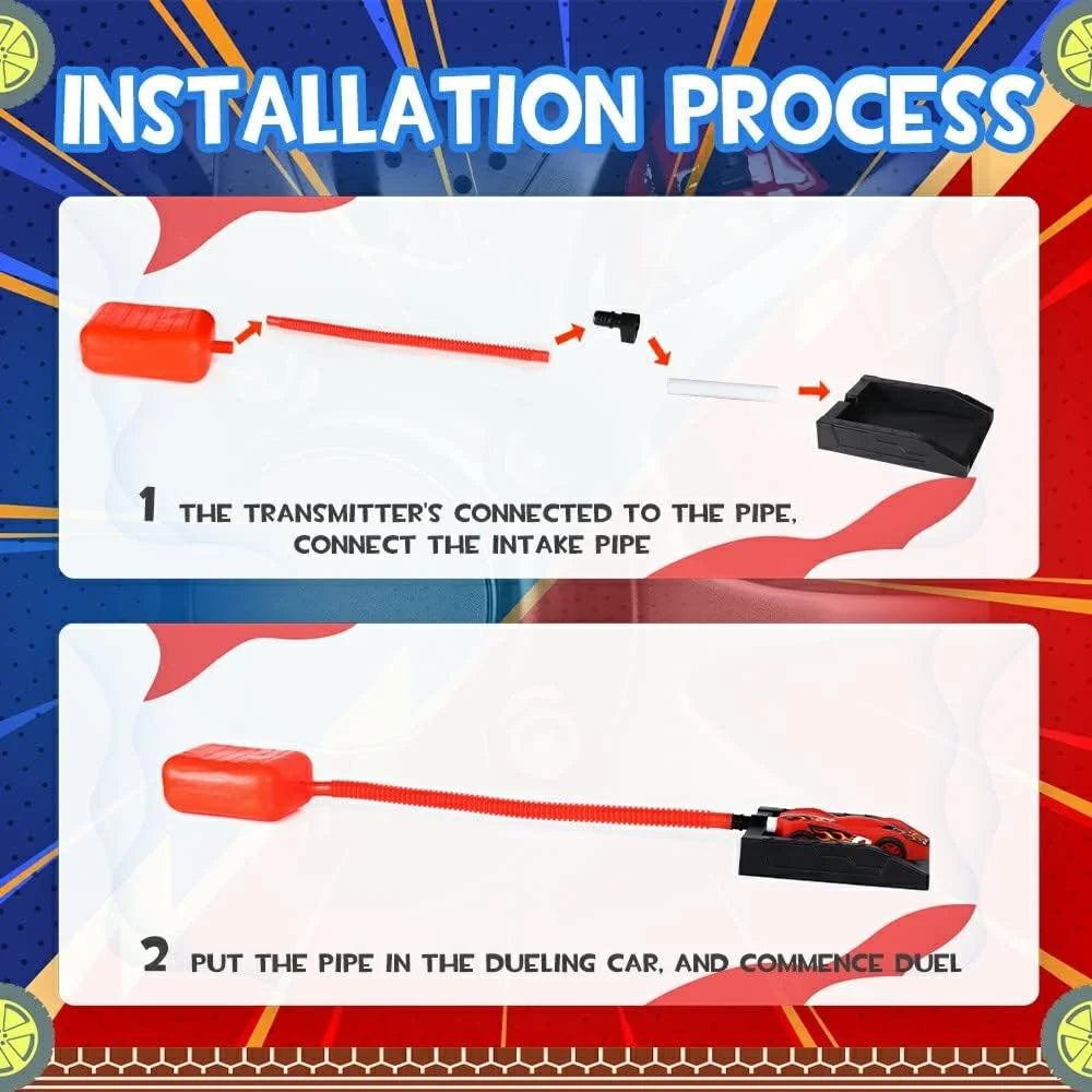 Toy Car Launchers and Air Powered Cars with Ramp and Finish Line