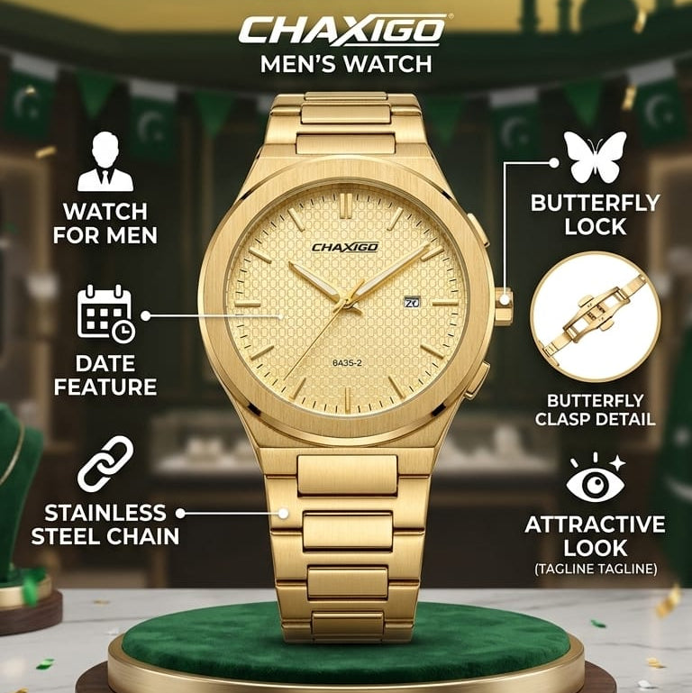 Chaxigo Heritage Gold-ToneChronograph Men's Watch