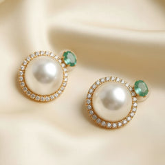 Elegant Pearl & Crystal Statement Earrings – Multiple Colors