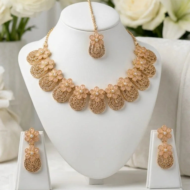 Floral Cubic Zirconia Jewelry Set