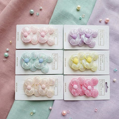 Cute Glitter Bow & Bear Hair Clip - Each