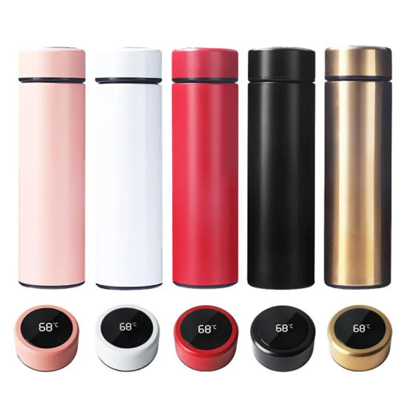 Smart LED Temperature Display Stainless Steel Water Bottle - Each