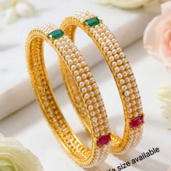 Finish Pearl & Square Stone Bangle for Women