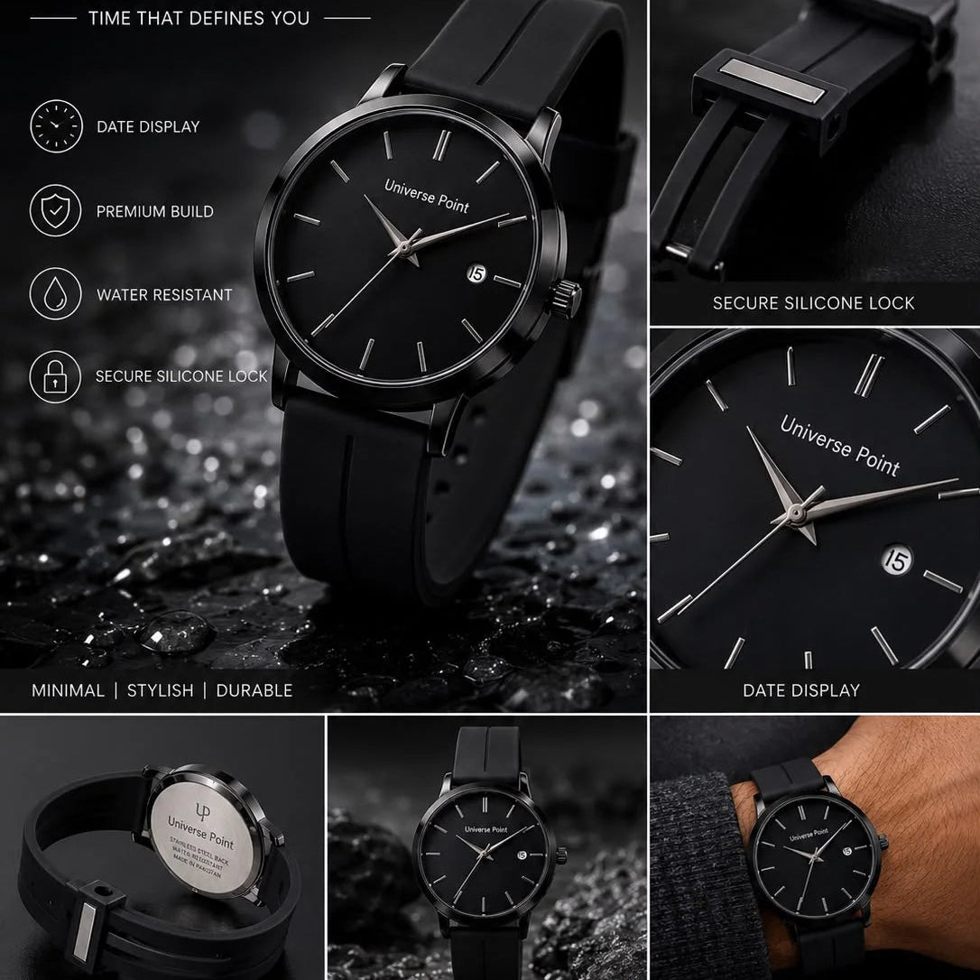 Universe Point Minimalist Silicone Strap Quartz Watch